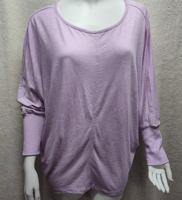 Lou Grey lavender lounge Med chill comfort day off casual slub simple top study