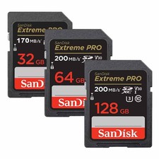 SanDisk 32GB 64GB 128GB Extreme PRO 90 MB/s SDXC U3 Class 10 SD Card Waterproof/