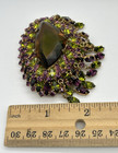 Fab! 1960s Roger Jean-Pierre French Couture Purple Lime Drippy Crystal Brooch — photo 7