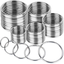 Metal O Ring?50 Pcs Silver Multi Purpose Metal O Ring for Macrame, Camping,