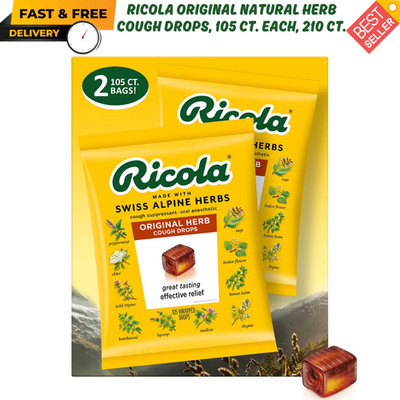 Ricola Original Natural Herb Cough Drops, 105 ct. Each, 210 ct. Total, FREE SHIP