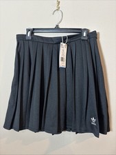 Adidas Originals Classic Tennis Skirt Pleated Polyester Black Sz Large NEW