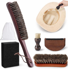 5 Pcs Felt Cowboy Hat Cleaning Brush Set, Horsehair Clothes Shoe Brush Kit