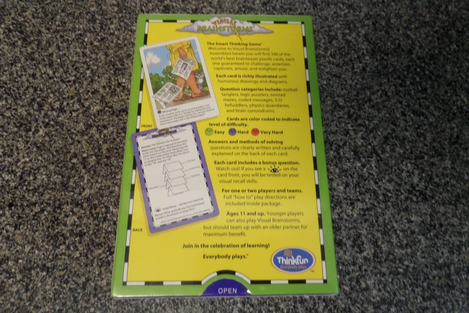 New Sealed Visual Brain Storms The Smart Thinking Game Puzzle Home School Travel - Image 2 of 4