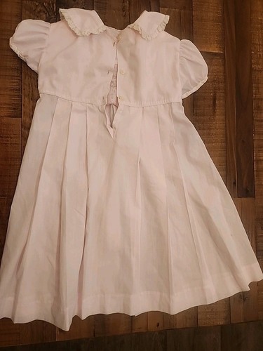 Vintage Laura's Classics Girls Size 6 Pink Smocked Easter To Summer Dress - Picture 11 of 16