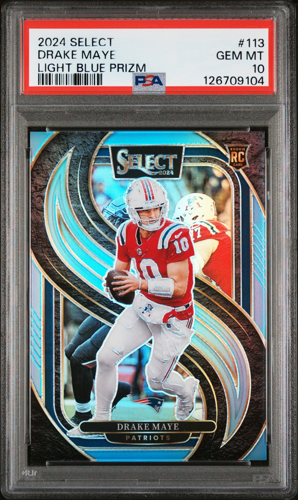 2024 PANINI SELECT LIGHT BLUE PRIZM #113 DRAKE MAYE ROOKIE RC 9/99 PSA 10
