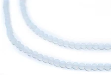 Matte Round Moonstone Opalite Beads 4mm White Glass 16 Inch Strand