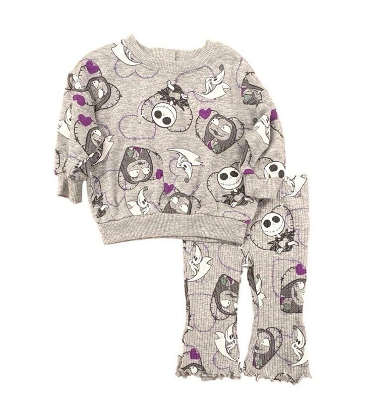 Nightmare Before Christmas 2Pc Set Baby Girl 3-6M Sweatshirt Leggings Disney NEW