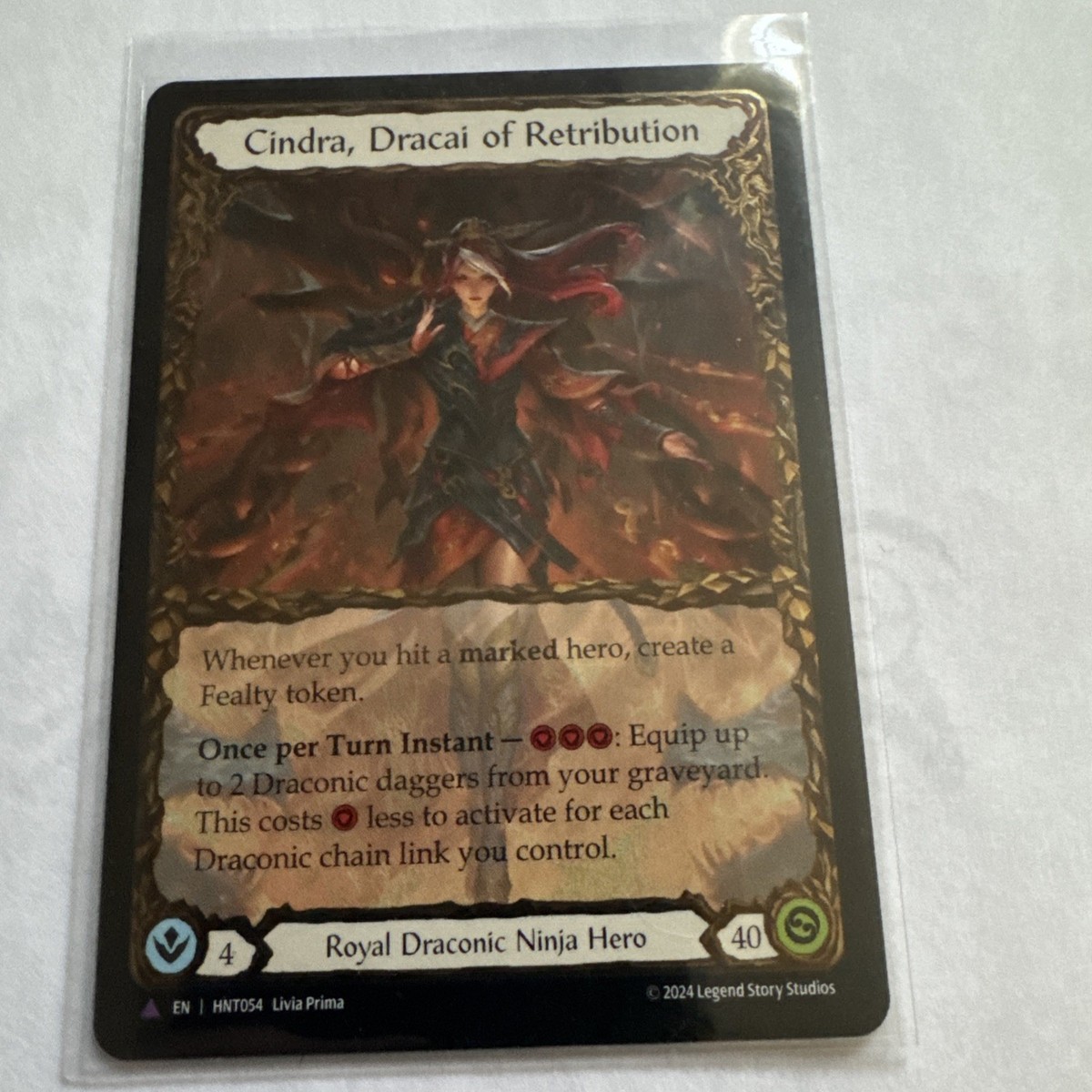 Flesh And Blood Cold Foil Cindra Dracai of retribution From Pack