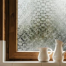 3D Stained Glass Window Film, Decorative Window Privacy Film for Bathroom,Front