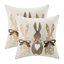 Pillow Covers 18 x 18 Inch Set of 2 for Vintage 18" x 18" Pack of 2 Easter