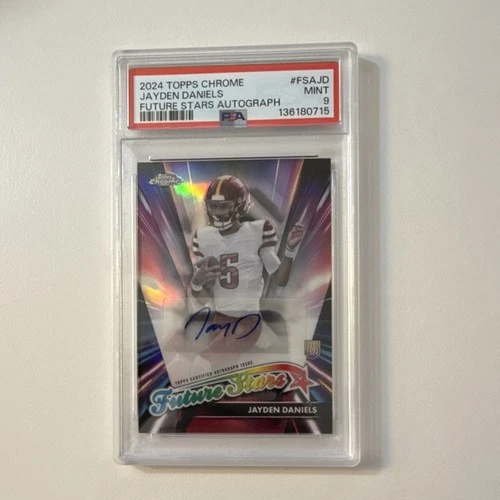 Topps Chrome Jayden Daniels Future Stars Auto Rookie PSA 9 FSA-JD Commanders
