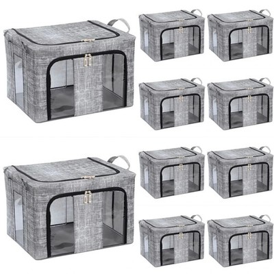 66L Faltbare Aufbewahrungsbox für Kleidung - Kleiderschrank Organizer, Stahlrahmen 3/5 Teile