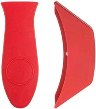 Silicone Hot Handle Cover Red Assist Pan Holder for Cast Iron Skillets & Pots