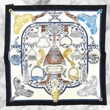 HERMES Carre 45 Etriers Francoise de la Perriere Scarf Silk Tags No Box Unused