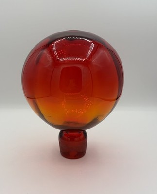 Vintage Blenko Glass 6534 Tangerine Monumental Floor Decanter Stopper Only Glow
