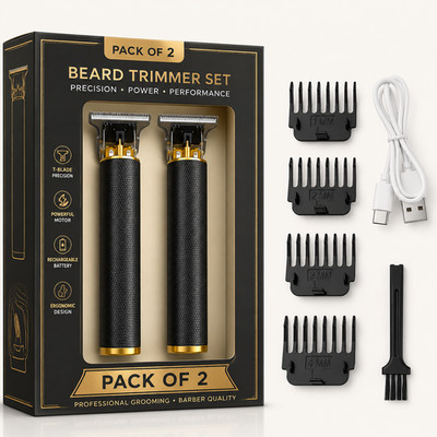 2 Pack-Vintage T9 Cordless Hair & Beard Trimmer  Pro Zero Gapped Clipper for Men