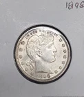 1898P Philadelphia Barber Quarter Dollar 25c Silver United States Coin