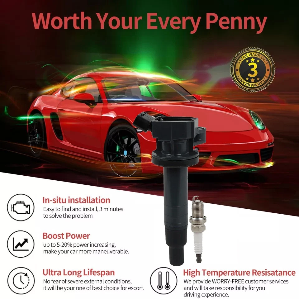 4pcs Ignition Coils & Spark Plugs FOR 2000-2002 Chevrolet Prizm 1.8L L4 US - Imagem 2 de 4