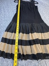 Loft Women's Black with Cream and Black Ruffles