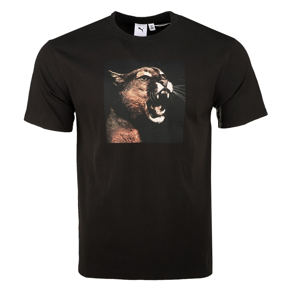 PUMA Noah Photo Graphic Mens Black Short Sleeve Crew Neck Tee Casual Tops 62