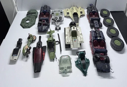 GI JOE VINTAGE VEHICLE PARTS LOT HASBRO 1980 TANK JET COBRA WHEELS AS-IS TOY LOT