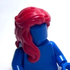 Lego - Minifigure Hair - Red, Female, Wavy, Long, Over Shoulder, Curls