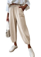 Dokotoo Womens Wide Leg Casual Pants for Summer Spring Cotton Baggy Loose Lou...