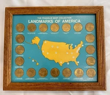 1969 LANDMARKS OF AMERICA FRANKLIN MINT COIN COLLECTION (20) solid bronze SUNOCO