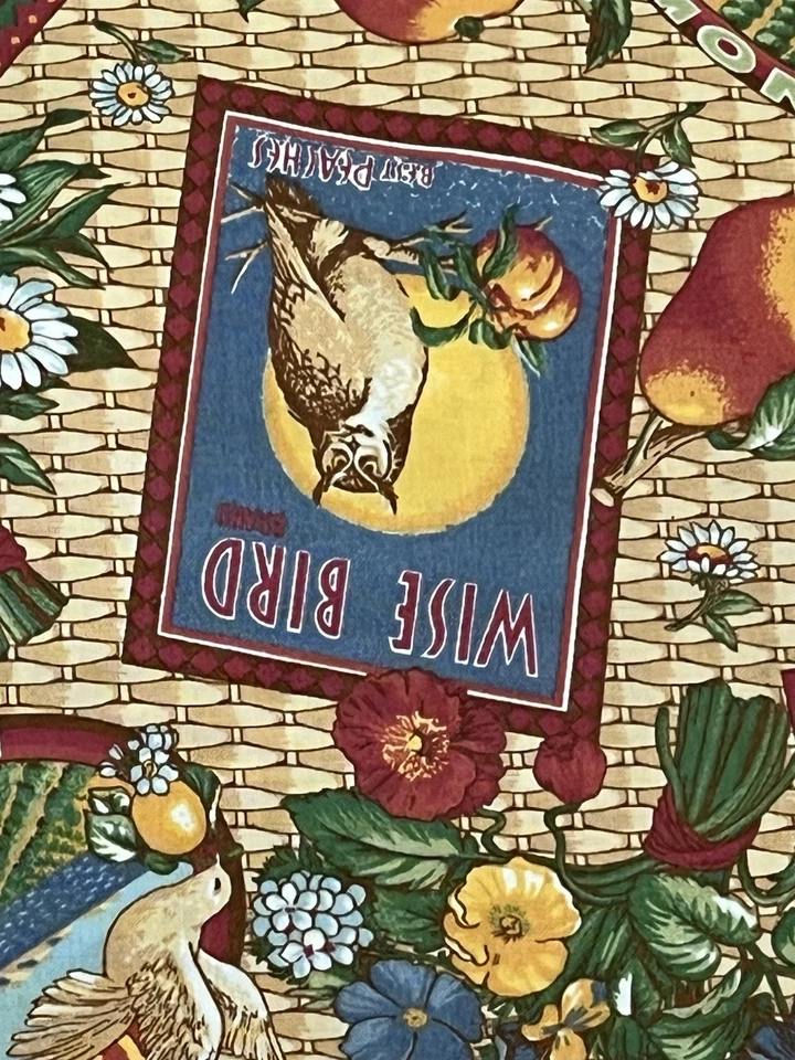 Sharon Kessler Concord Fabric 28" x 44" pc Flowers & Fruits Basket Weave Backed - Image 2 of 4