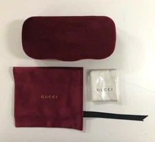 New Gucci Sunglasses Eyeglasses Case Burgundy Velvet Clamshell Small Case