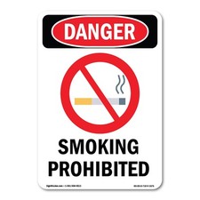 Smoking Prohibited ANSI Danger Sign Metal Plastic Decal