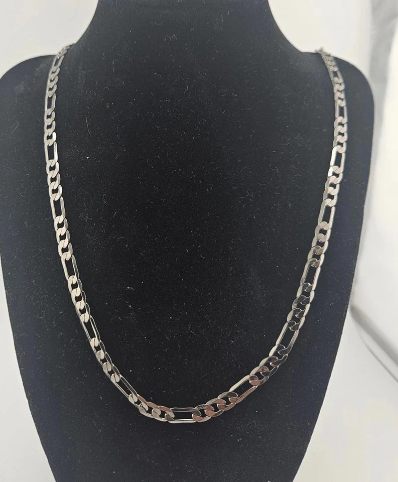 Collar de cadena Figaro de 5,6 mm enchapado en rodio negro de 24 pulgadas Foto 2 de 4