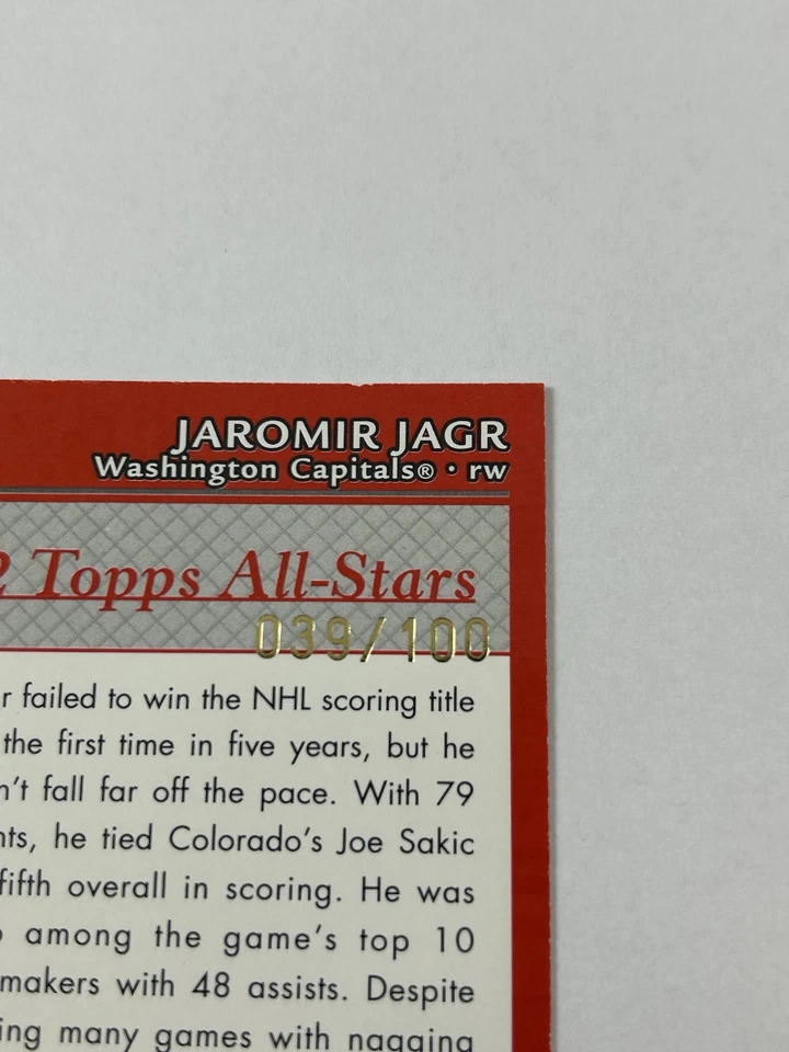 2002 O-Pee-Chee Premier Jaromir Jagr All-Stars #327 Red /100 HOF - Image 3 of 3