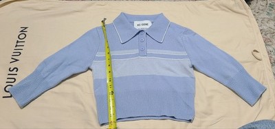 Women RE/Done 60s Shrunken POLO. Size SMALL. GOOD Condition. Light BLUE Color