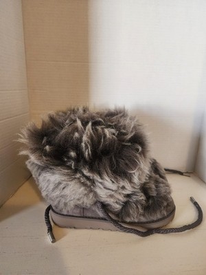 UGG THUNDER CLOUD CLASSIC POSH MINI FUR SUEDE/ SHEEPSKIN BOOTS, US 5 