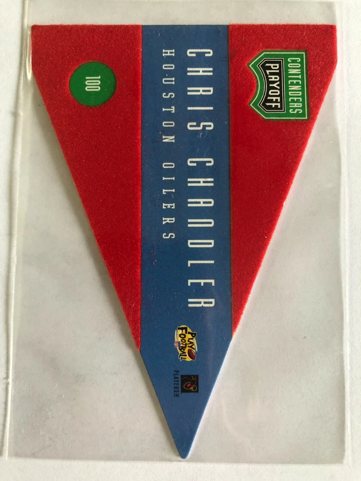 1996 Playoff Pennants Red Chris Chandler #100 Oilers - Image 2 of 2