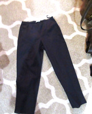 Eileen Fisher Organic Cotton Straight Crop Pants Pull-On dk Navy ink PS
