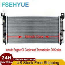 2370 34'' Radiator For Chevy Silverado 1500 2500 Suburban Tahoe 4.8 5.3 6.0 6.2L