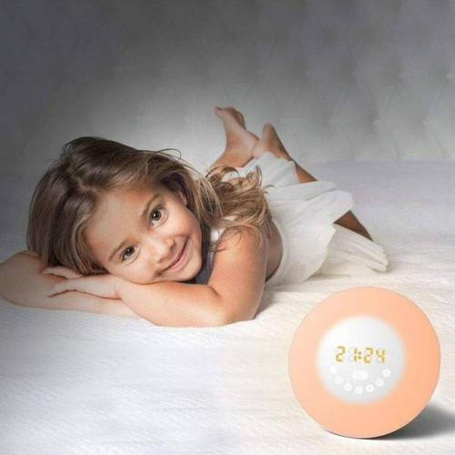 6 Colors LED Digital Alarm Clock Wake Up Light Smart Snooze Function FM Radio US - Picture 6 of 10