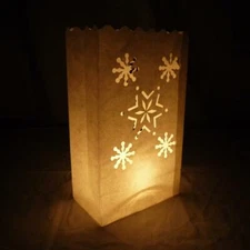 Quasimoon Multiple Snowflake Paper Luminaries / Luminary Lantern Bags Path Li...