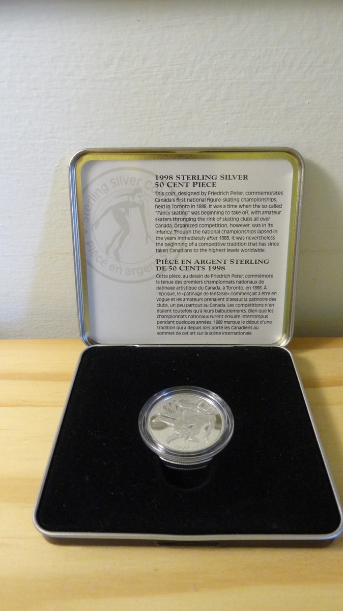 1998 Canada 50 Cents SILVER Canadian Coin - Commemorates Skating with case  | eBay