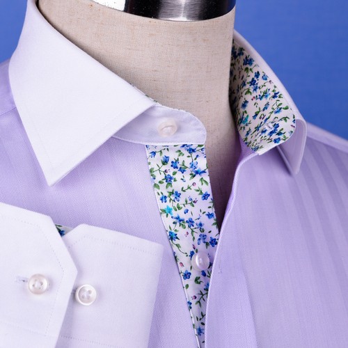 Lilac Herringbone Contrast Business 