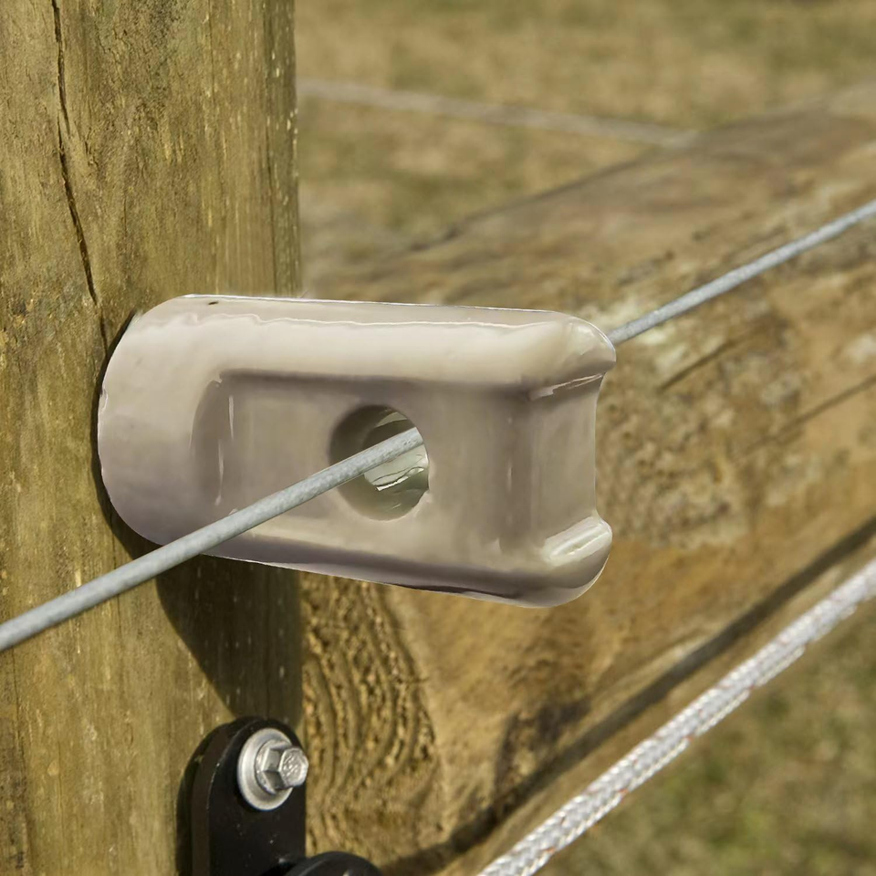 Electric Fence Insulator Porcelain Lag Screw Insulator 12 Pack (12