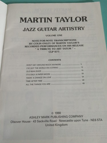 Martin Taylor Jazz Guitar Artistry Book, Transcriptions of his Recorded Pieces - Picture 3 of 7