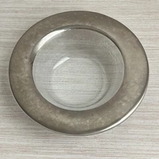 Annie glass roman platinum rim 8” wine coaster bowl signed numbered 39/312 USA