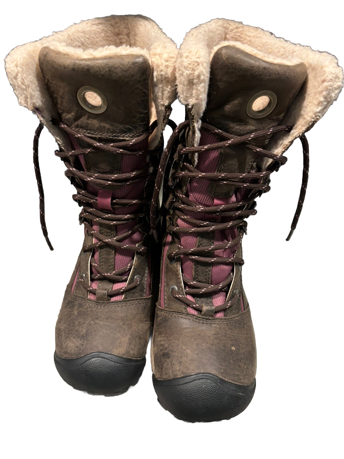 Stivali Keen Tg 6 Hoodoo Alti Lacci Impermeabili Invernali Escursionismo Campeggio Donna Marrone