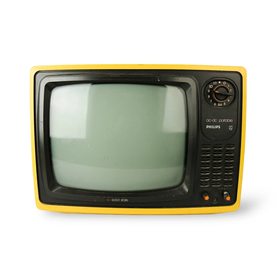 AC-DC Solid State YELLOW Portable Phillips Television - Cord Cut - TB810 - image 2 of 4