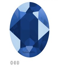 Swarovski Elements 14mm Faceted Oval Fancy Crystal 4120 Royal Blue DeLite Qty:2