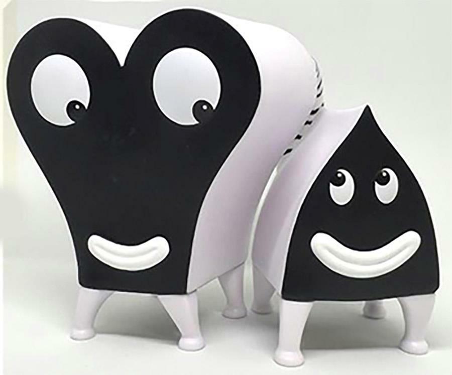 パップショウとプッシュパウ ブラック&ホワイトエディションJimWoodring PUPSHAW & PUSHPAW BLACK & WHITE EDITION VINYL TOY FIGURE JIM